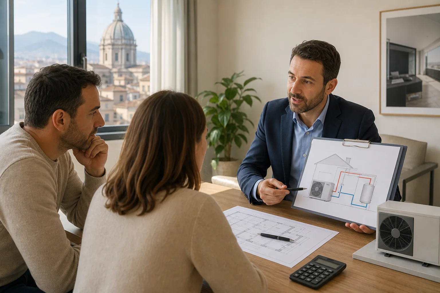 Consulente energetico illustra un intervento incentivabile con il Conto Termico